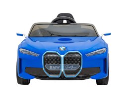 Autko BMW I4 na akumulator dla dzieci Niebieski + Wolny Start + EVA + Ekoskóra + Audio LED + Pilot